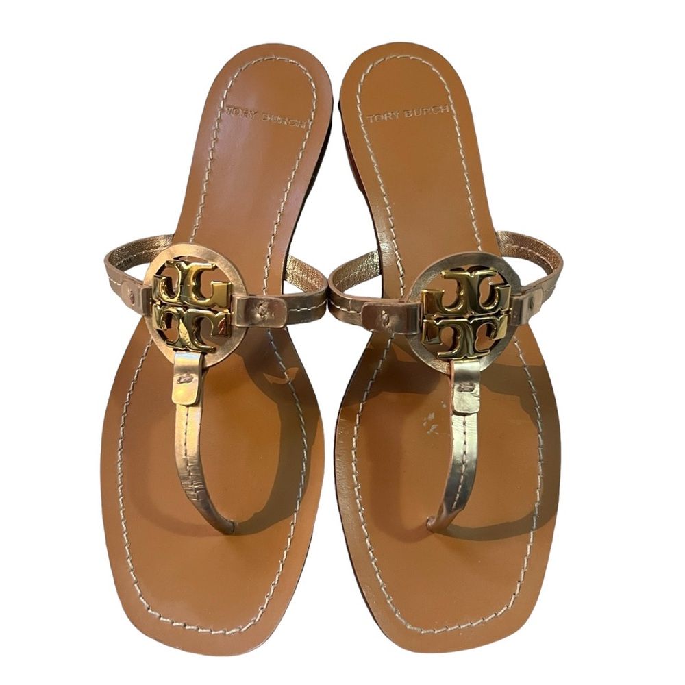 TORY BURCH Rose/Gold Flat Thong Sandal Size 8